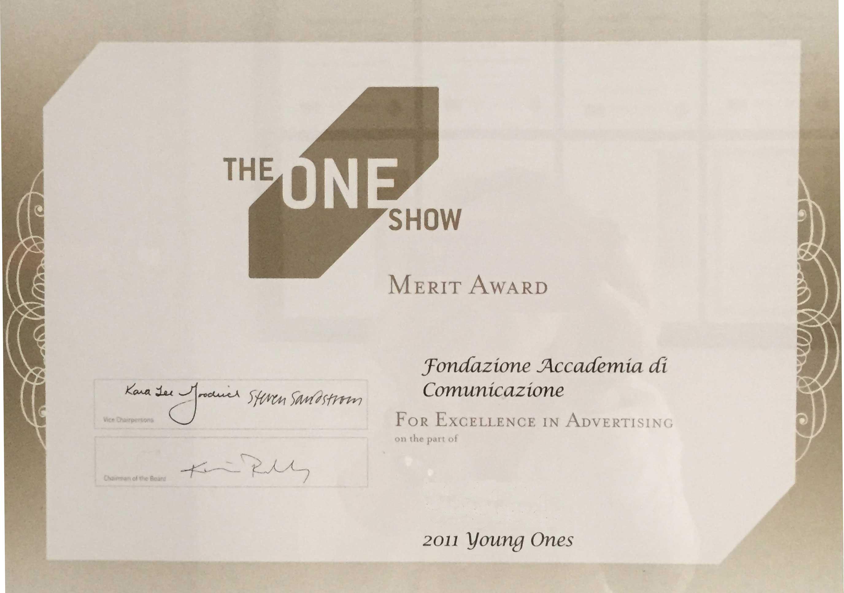 One Show 2011: l'Italia siamo Noi! Accademia di Comunicazione è stata l'unica scuola italiana ad arrivare in finale alla Competition di New York.