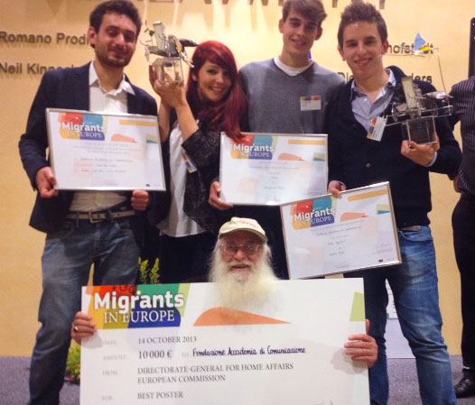 Gli studenti di Accademia premiati a Bruxelles dalla Commissione europea.